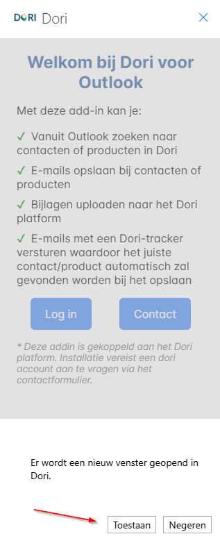 DORI icoon in Outlook