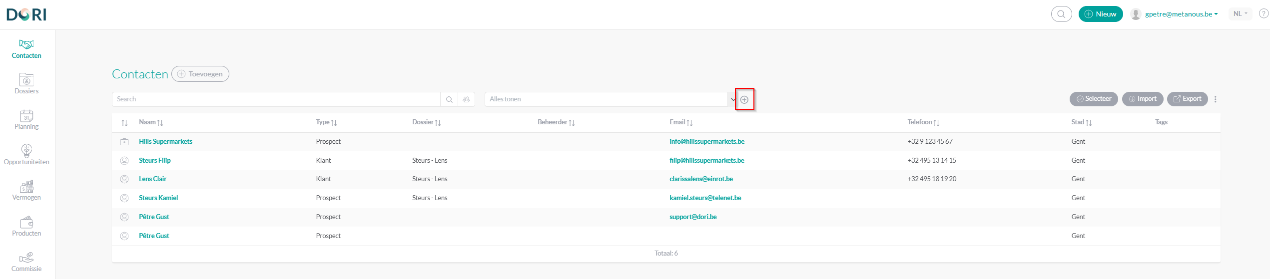Dubbele contacten filteren