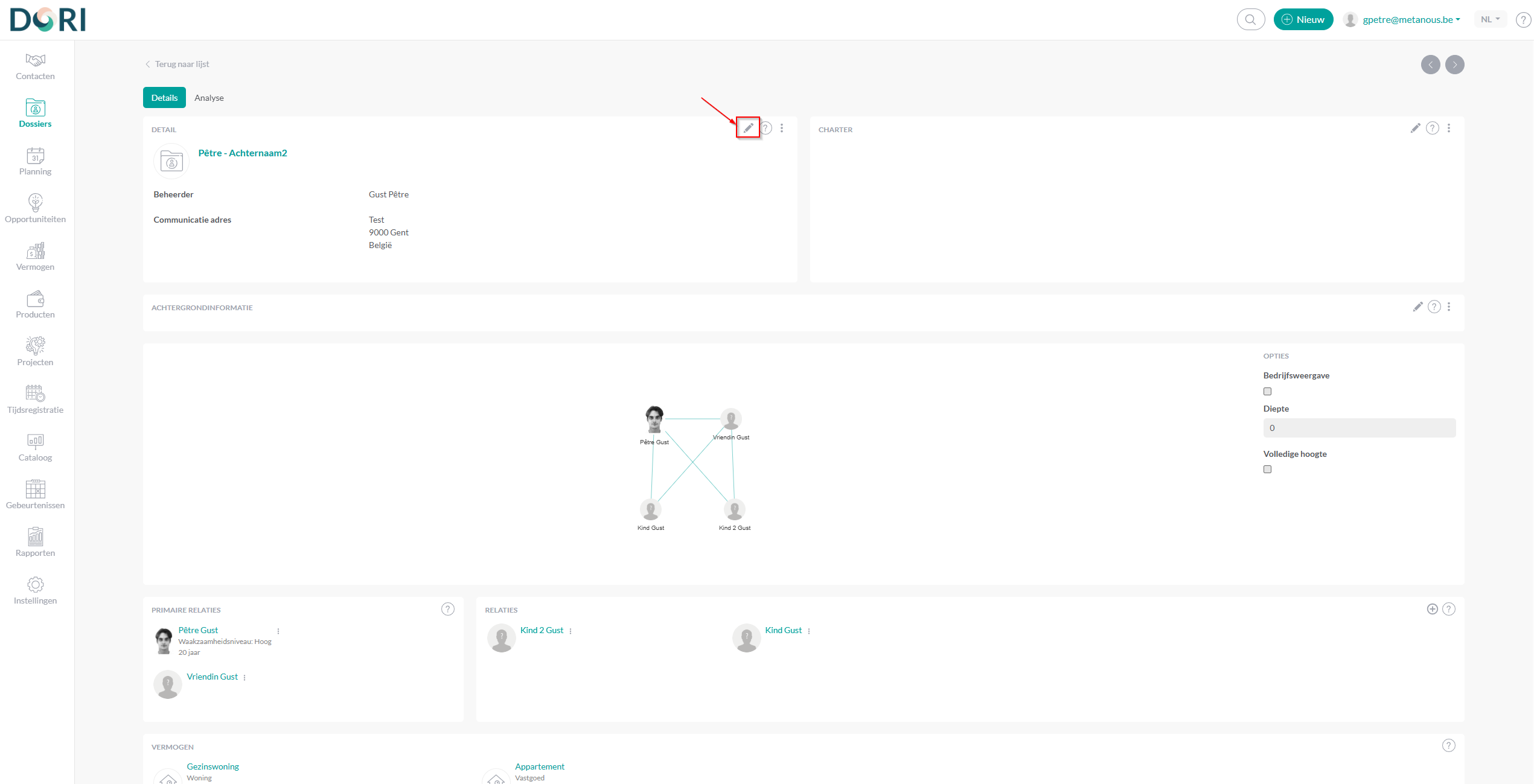 Dossiernaam aanpassen