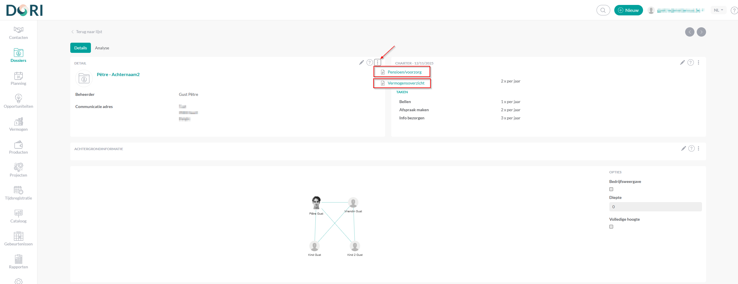 Vermogen en pensioen overzicht
