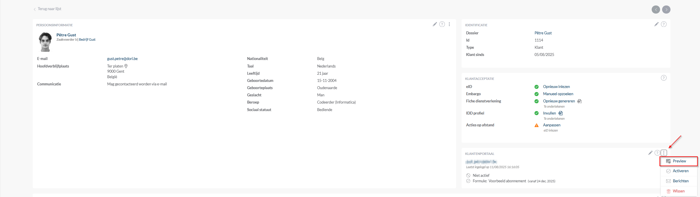 Klantenportaal preview